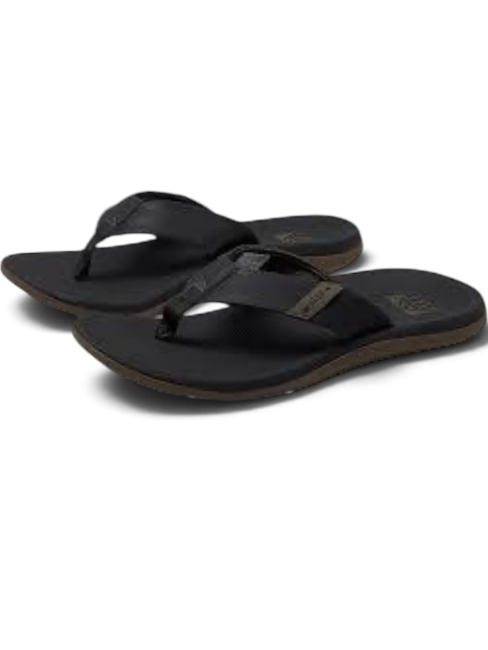 Reef Santa Anna Men’s Black and Brown Flip Flop Sandal Mens Size 9 Faux Leather